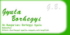 gyula borhegyi business card